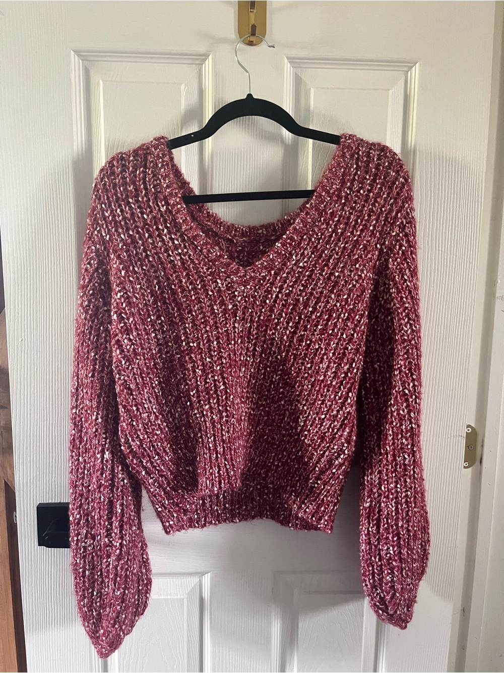 NA-KD Two-Way Chunky Knit V-Neck Sweater - Small